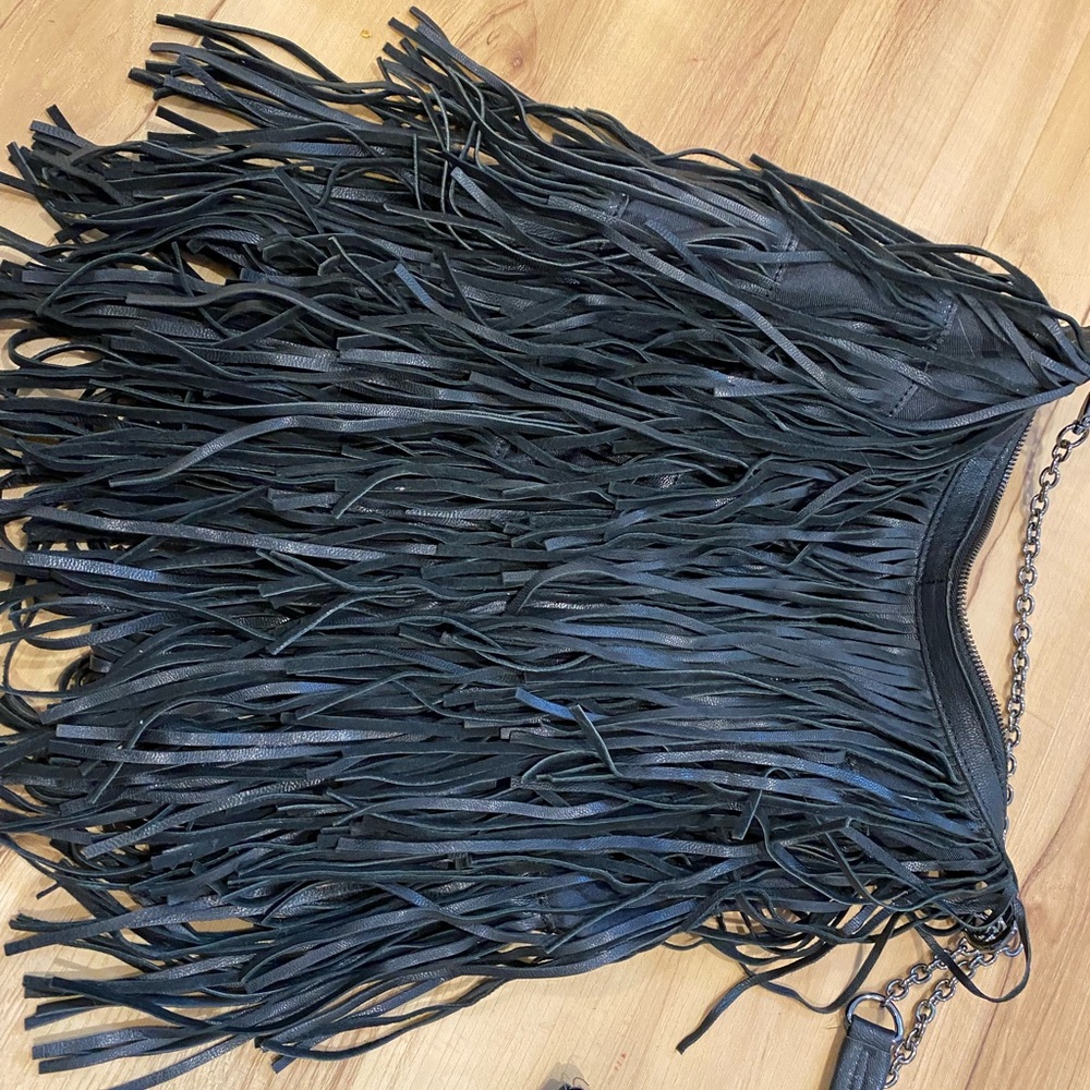 Fringe leather bag